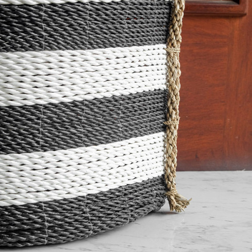 Handwoven Basket Round L - Zebra Stripes 3
