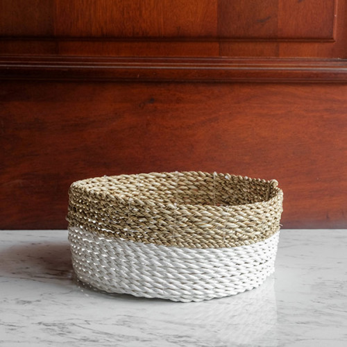 Handwoven Short Basket Round - Angkor Weave 2