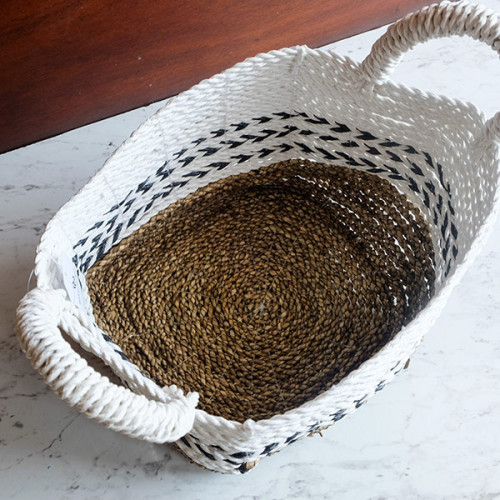 Handwoven Basket Square - Blue Accent 2