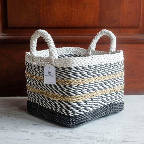 Handwoven Basket Square - Earthy Black