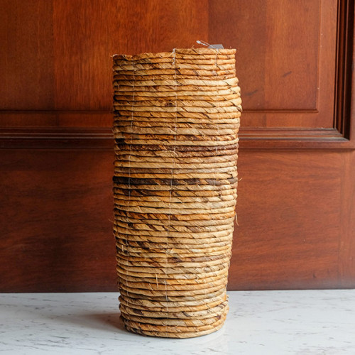 Handwoven Tall Vase - Natural Weave