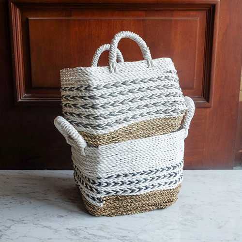 Handwoven Basket Square - Grey Accent 3