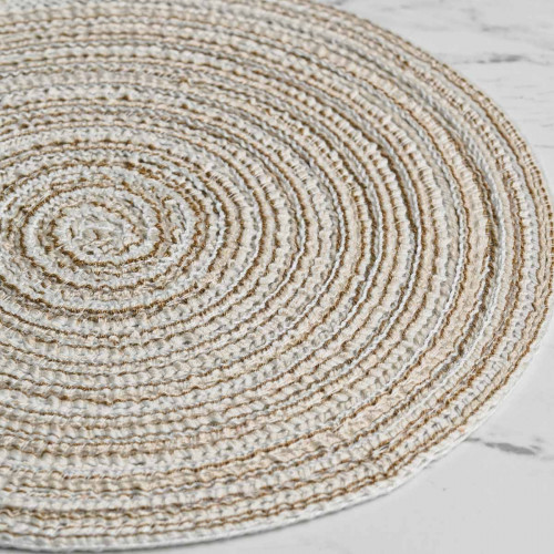 Round Woven Placemat Small Beige 2
