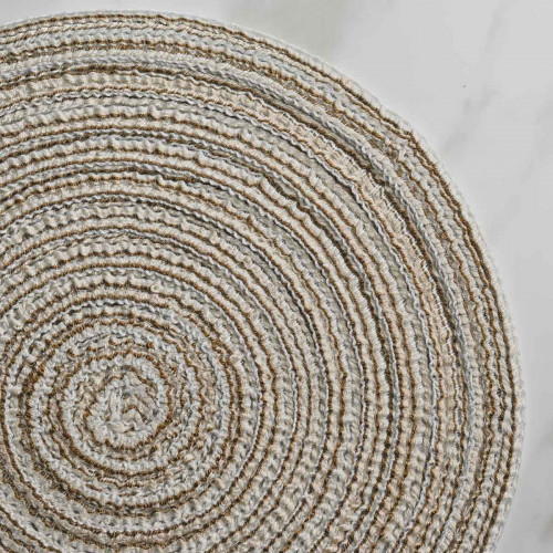 Round Woven Placemat Small Beige 3