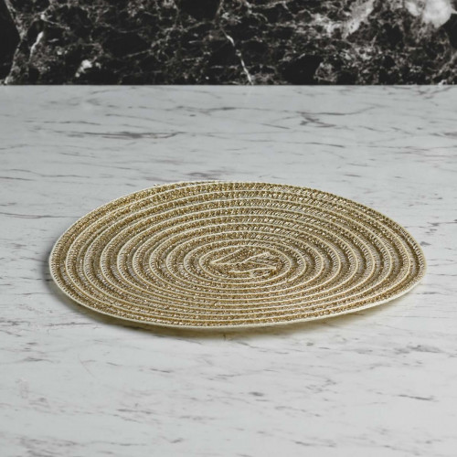 Round Woven Placemat Small Yellow
