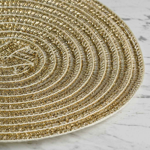 Round Woven Placemat Small Yellow 2