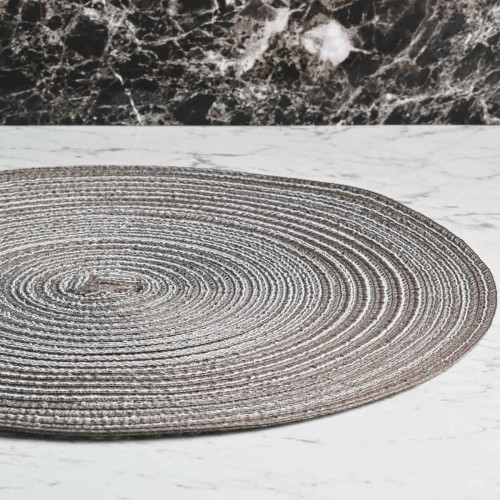 Round Woven Placemat Large Gray 2