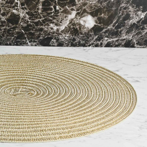 Round Woven Placemat Large Yellow 2