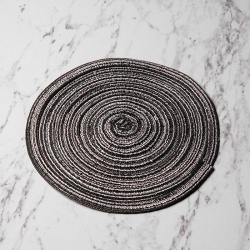 Round Woven Placemat Small Gray