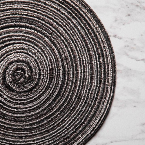 Round Woven Placemat Small Gray 2