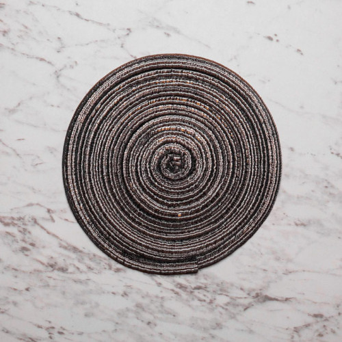 Round Woven Placemat Small Gray 3