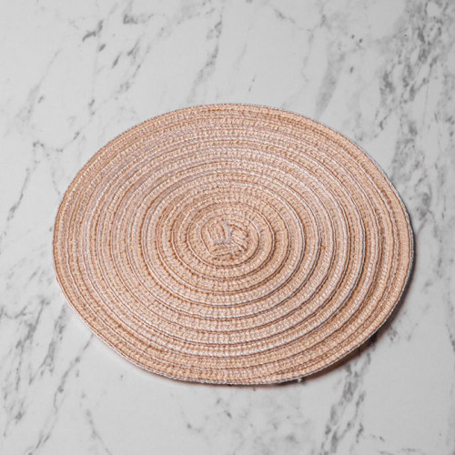 Round Woven Placemat Large Beige
