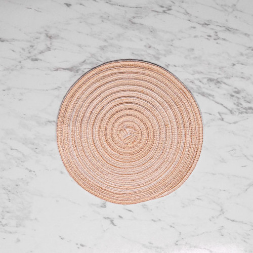 Round Woven Placemat Large Beige 2