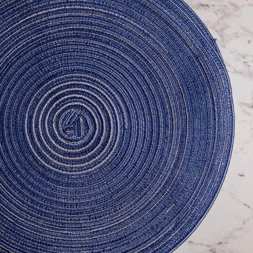 Round Woven Placemat Large Gray 2