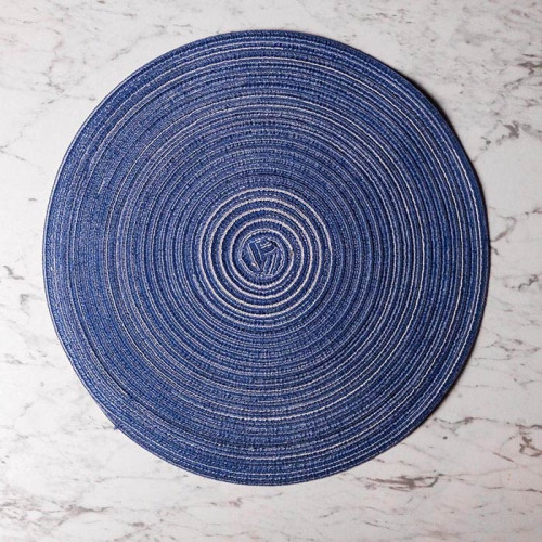 Round Woven Placemat Large Gray 3