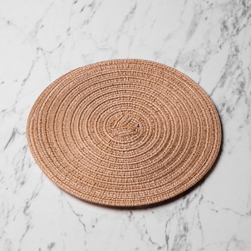 Round Woven Placemat Small Brown