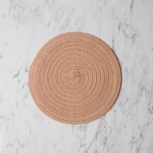 Round Woven Placemat Small Brown 2