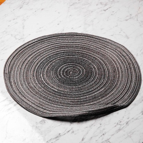 Round Woven Placemat Large Gray