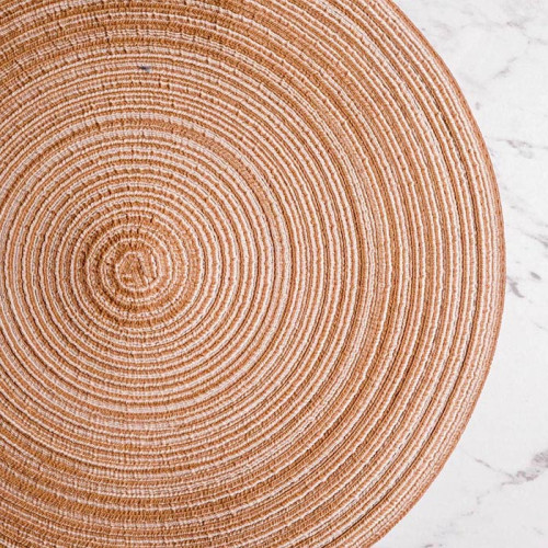 Round Woven Placemat Large Brown 2