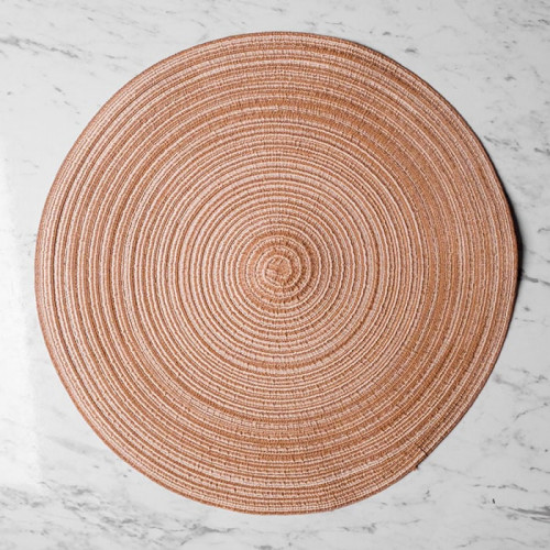 Round Woven Placemat Large Brown 3