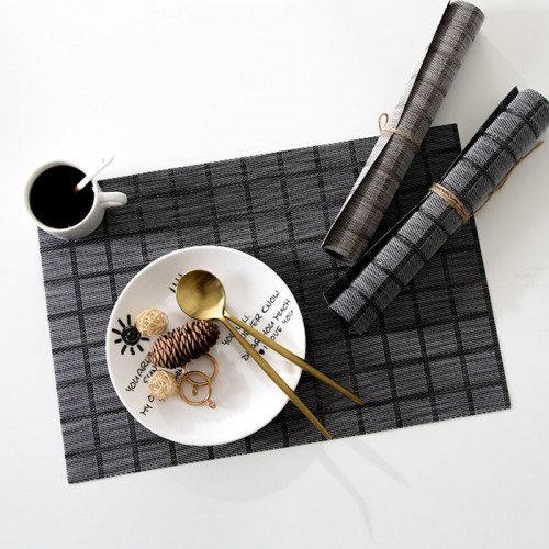 Table Placemat Checkered Black