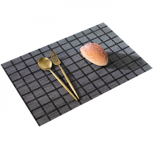 Table Placemat Checkered Black 2
