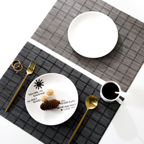 Table Placemat Checkered Black 3