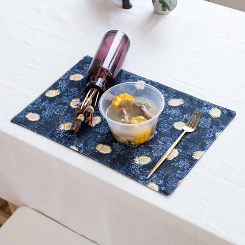 Table Placemat Blue Owl Cartoon