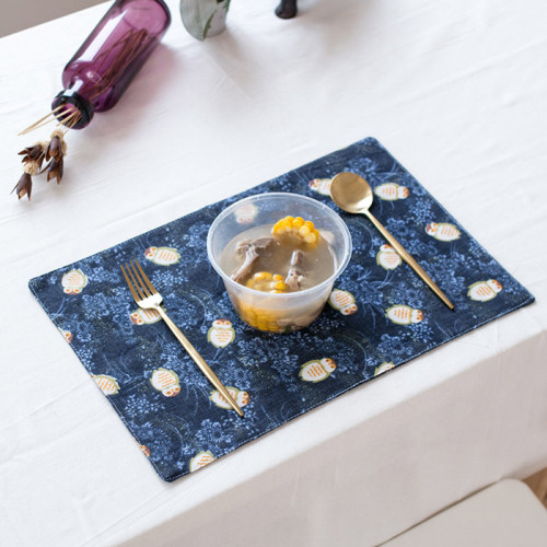 Table Placemat Blue Owl Cartoon 3