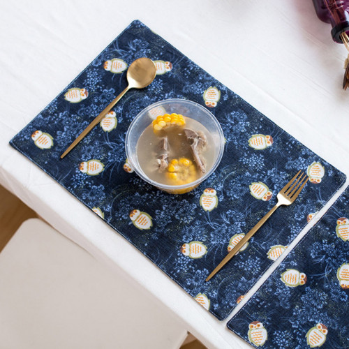 Table Placemat Blue Owl Cartoon 4