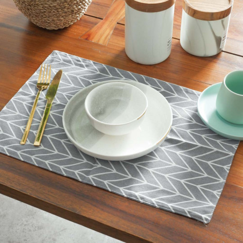 Table Placemat Arrowheads Grey