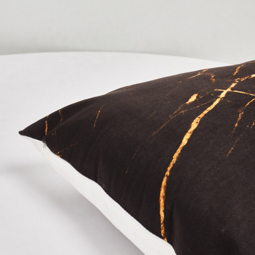 Gold Marble Pillow Case 45 x 45cm - Black Base 2