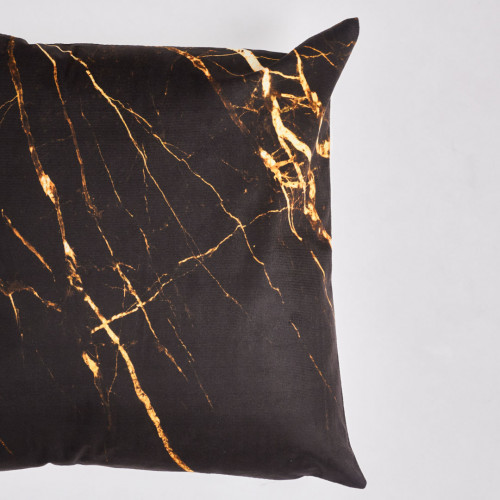 Gold Marble Pillow Case 45 x 45cm - Black Base 3