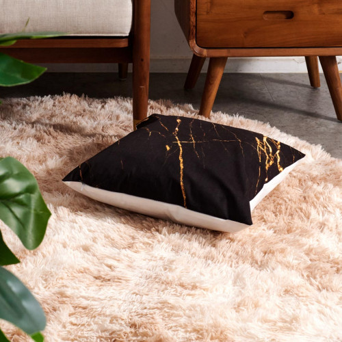 Gold Marble Pillow Case 45 x 45cm - Black Base 5