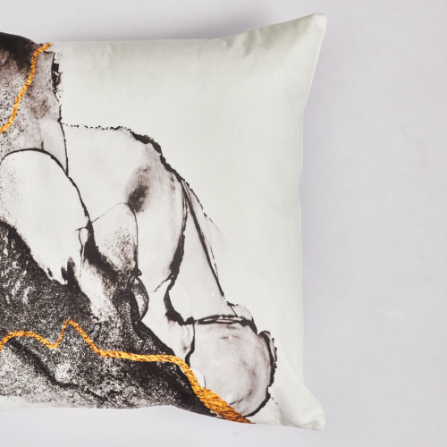 Gold Marble Pillow Case 45 x 45cm - White Base 2
