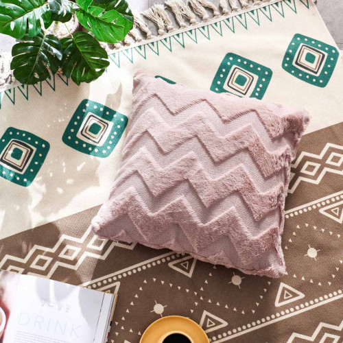 Plush Pillow Case 45 x 45cm - Pink Wave 4