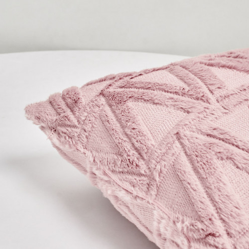 Plush Pillow Case 45 x 45cm - Pink Triangle 2