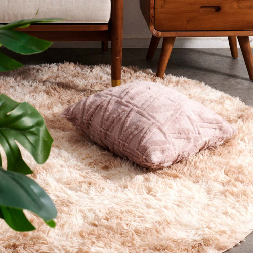 Plush Pillow Case 45 x 45cm - Pink Triangle 3