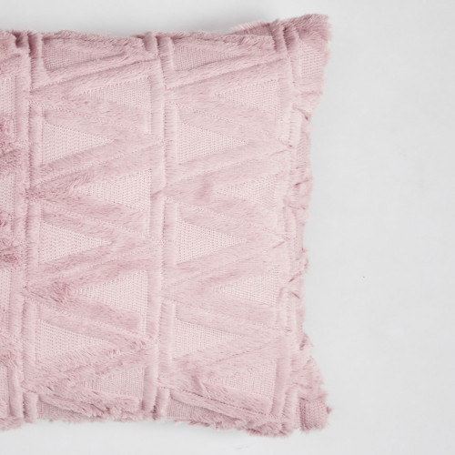 Plush Pillow Case 45 x 45cm - Pink Triangle 4