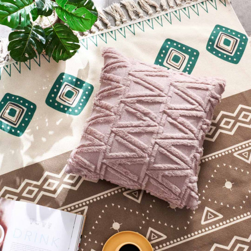 Plush Pillow Case 45 x 45cm - Pink Triangle 5