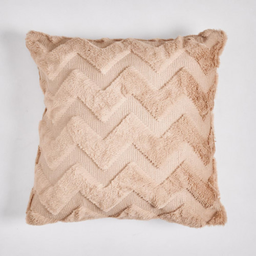 Plush Pillow Case 45 x 45cm - Brown Waves
