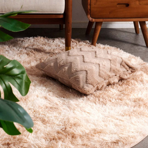 Plush Pillow Case 45 x 45cm - Brown Waves 2