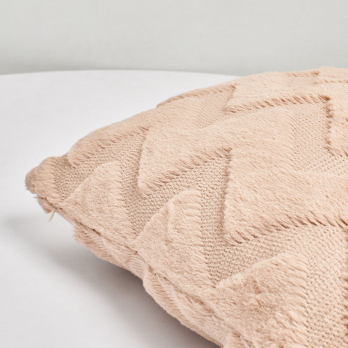 Plush Pillow Case 45 x 45cm - Brown Waves 3