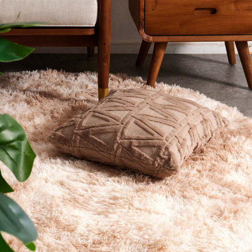 Plush Pillow Case 45 x 45cm - Brown Triangle 3