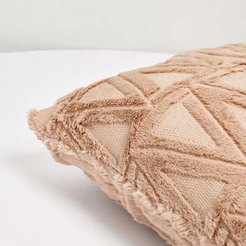 Plush Pillow Case 45 x 45cm - Brown Triangle 4