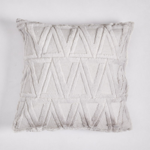 Plush Pillow Case 45 x 45cm - Gray Triangle