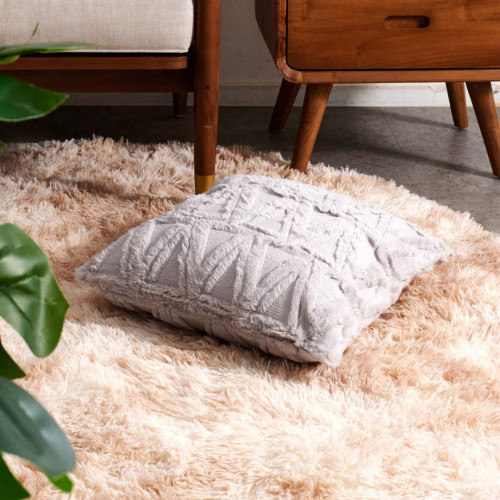 Plush Pillow Case 45 x 45cm - Gray Triangle 2