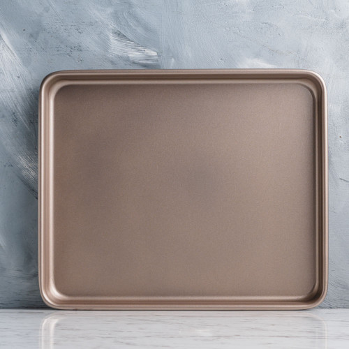 Baking Tray Shallow Rectangular Rose Gold 13" 2