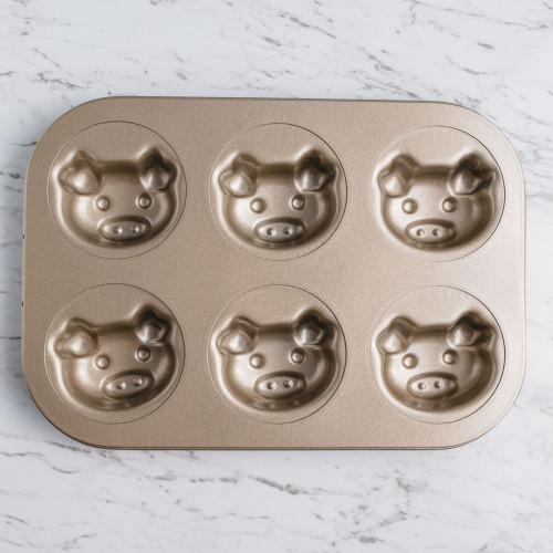 6pcs Cartoon Art Baking Mould - Little Piggies