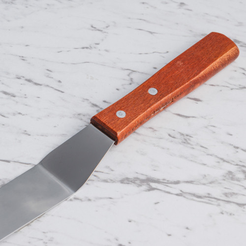 Cake Decor Spatula Angled w Wood Handle 8" 3